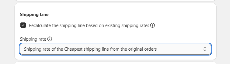 Merged Order Settings ShippingLine