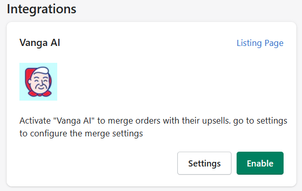 Integrations example with Vanga AI